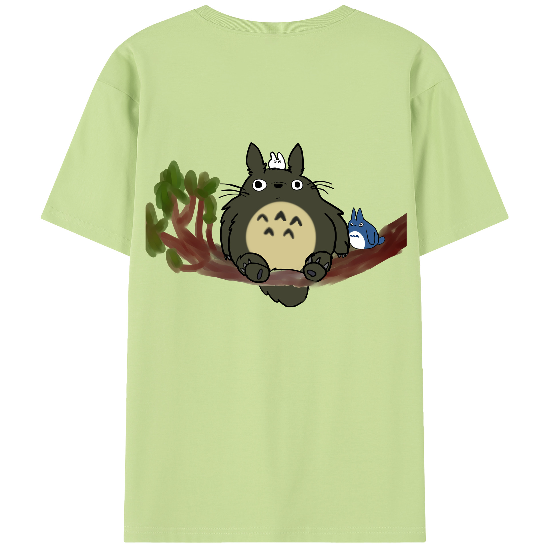 （画像用） となりのトトロ 草壁メイ 草壁サツキ My Neighbor Totoro Satsuki Kusakabe Mei Kusakabe 綿100％半袖Tシャツ（背面プリント）